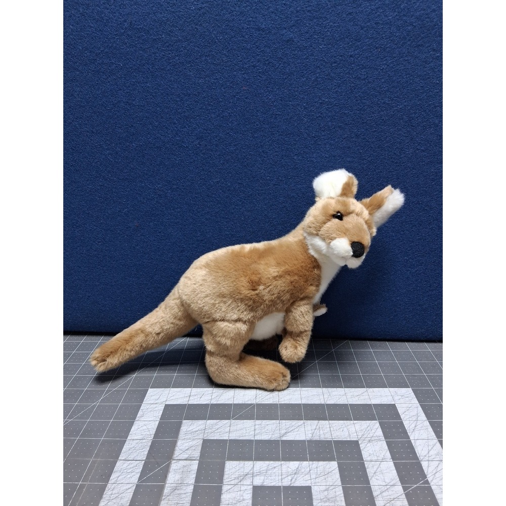 Tiger Tale Toys Kangaroo Plush Tan White Realistic Stuffed Animal with Joey 2017